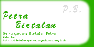 petra birtalan business card